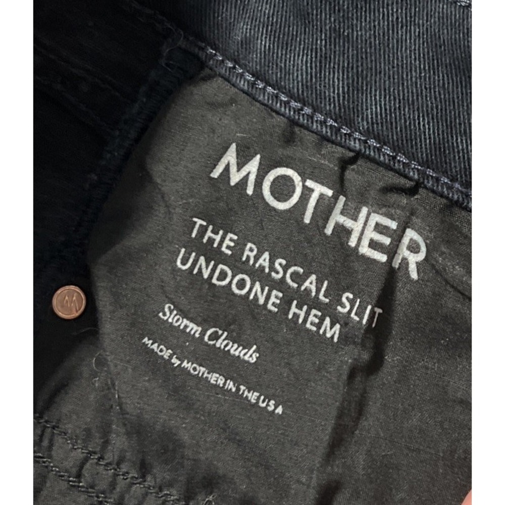 Mother The Rascal Slit Undone Hem High Rise Straight Jean SZ 32x33 Storm Clouds - Picture 5 of 15